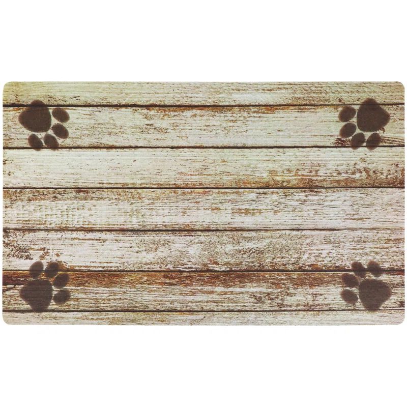 Drymate Distressed Wood Tan Pet Feeding Placemat 12" x 20"