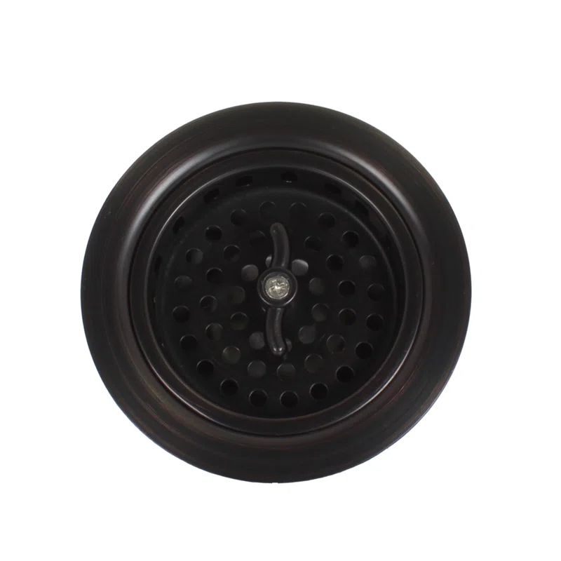 Oil-Rubbed Bronze Solid Brass Kitchen Sink Drain Assembly with Basket Strainer