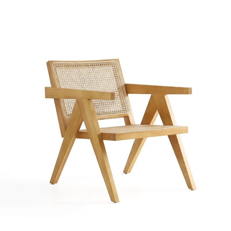 Hamlet Nature Cane and American Ash Wood Accent Chair