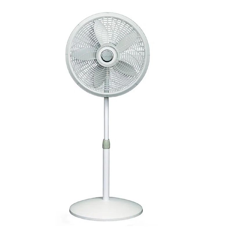 White Adjustable Height Oscillating Floor Fan with Three Speeds