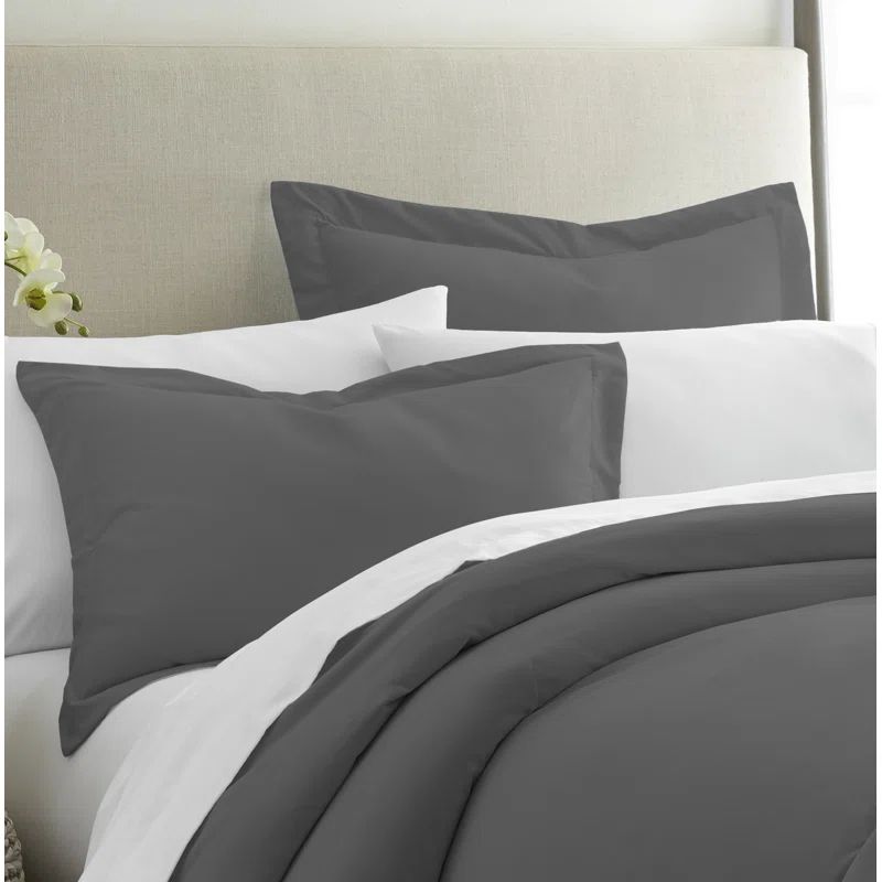 Gray King Size Microfiber Pillow Sham Set