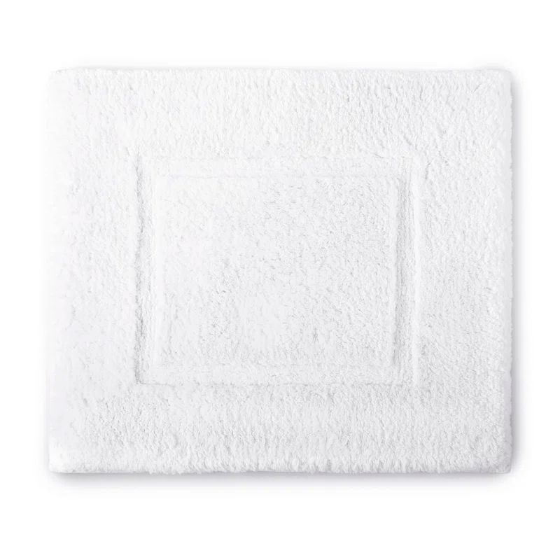 White Square Cotton Bath Rug with Removable Foam Insert