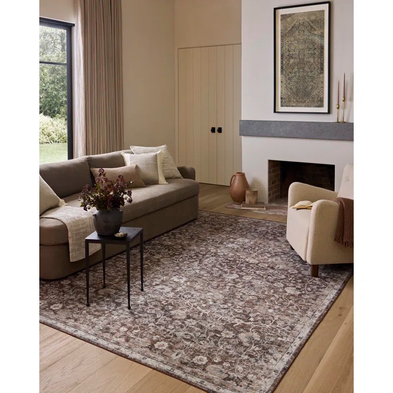 Amber Lewis Earth and Natural Floral 9' x 12' Washable Rug