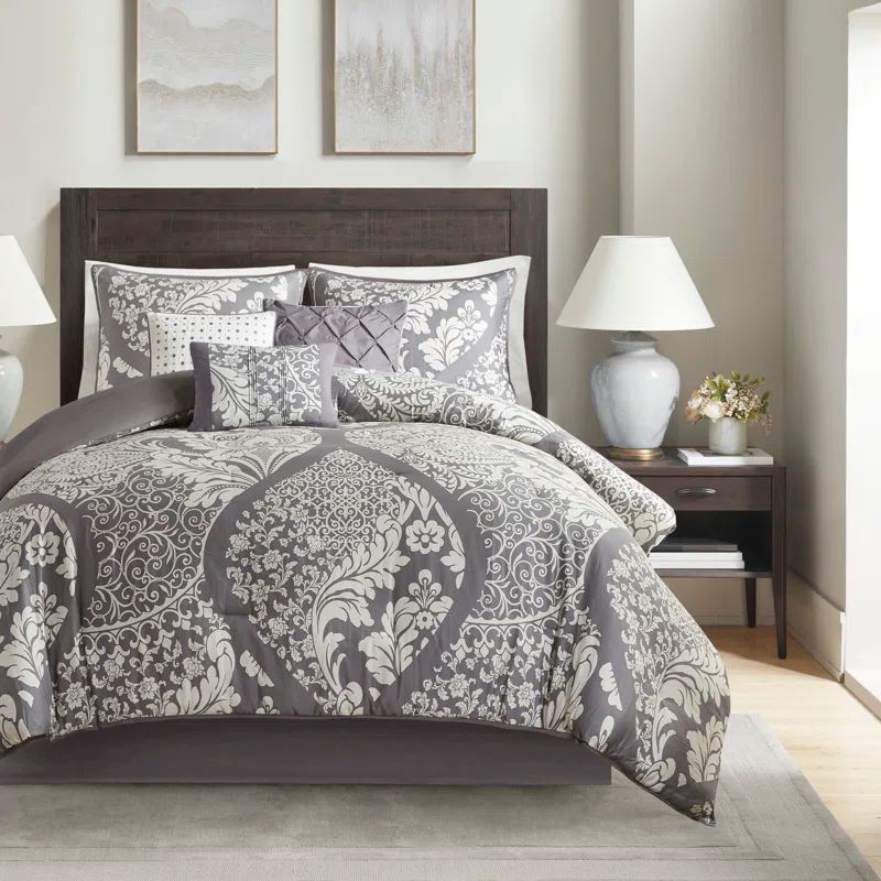 Indigo and White Queen Cotton Reversible Comforter Set