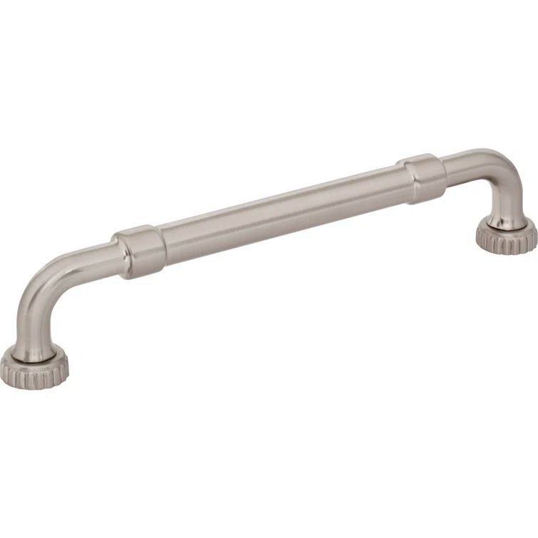 Brushed Satin Nickel Industrial Bar Pull with Mounting Hardware