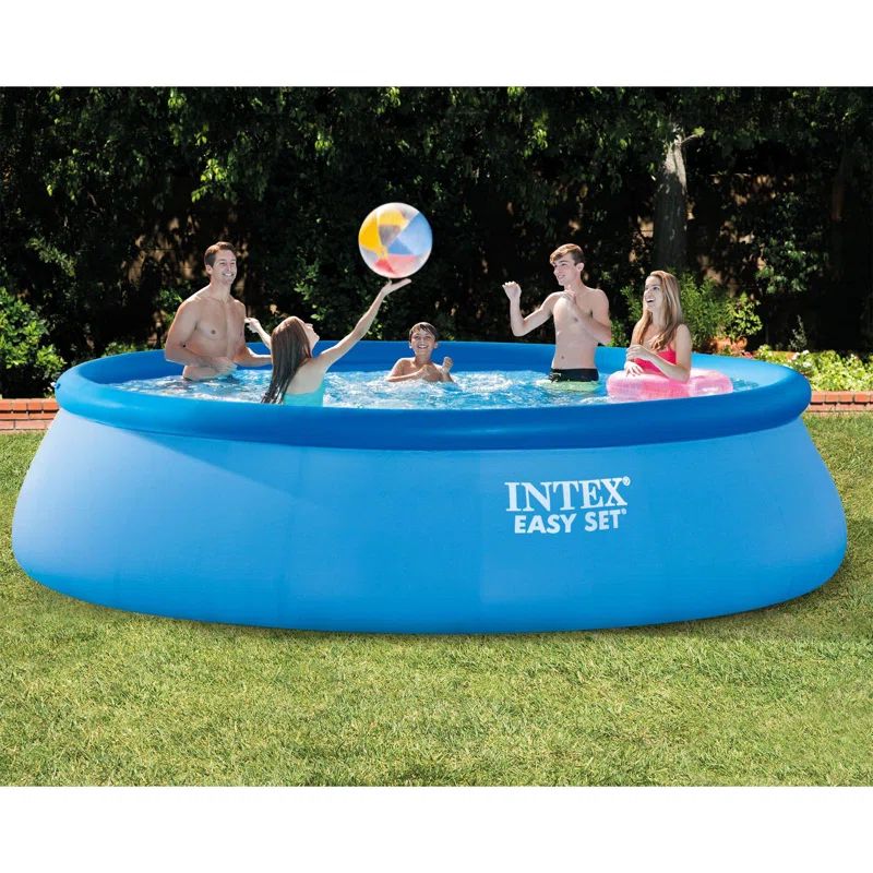 Intex Easy Set 15ft Round Blue Inflatable Pool with Filter Pump