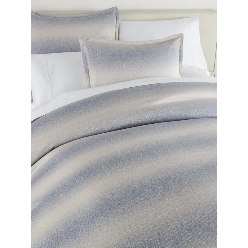 King Blue Cotton Ombre Duvet Cover and Shams Set