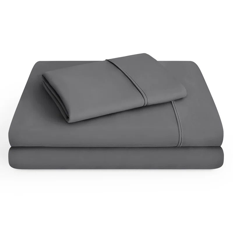 Twin Gray Organic Cotton Microfiber Deep Pocket Sheet Set
