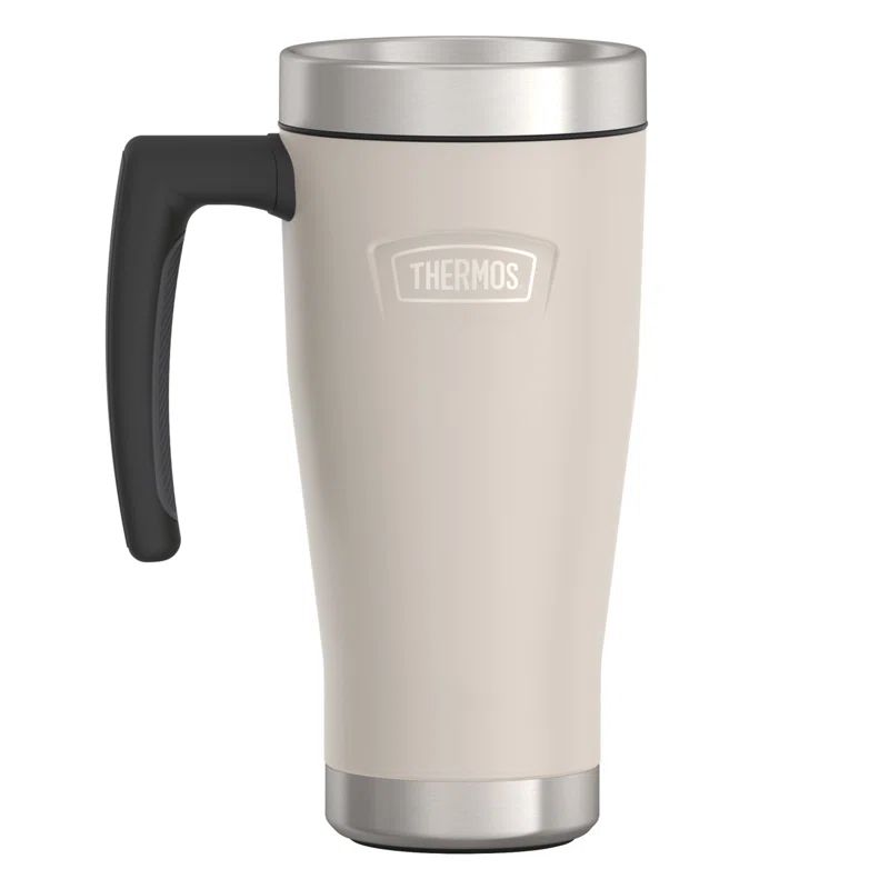 Sandstone Stainless Steel 16 oz Travel Mug with Handle