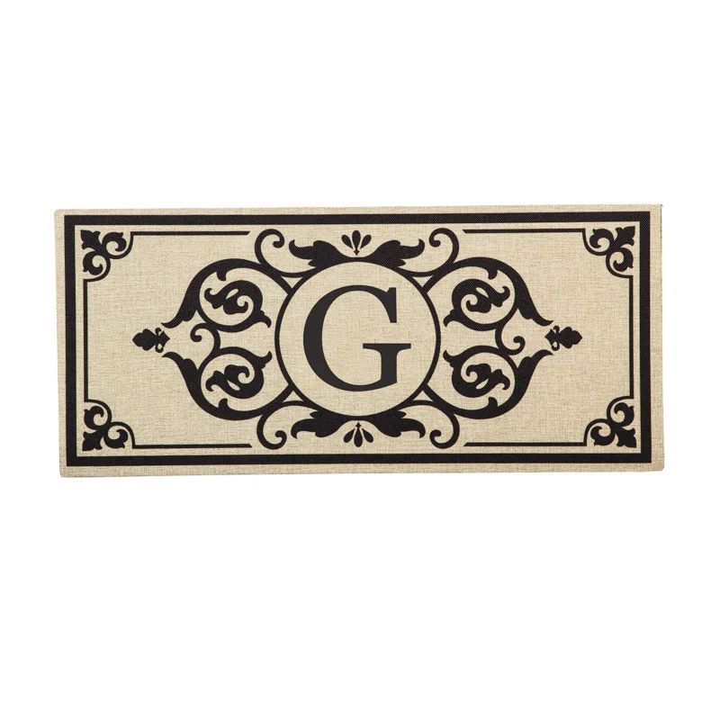 Personalized Beige and Black Rubber Outdoor Monogram Door Mat