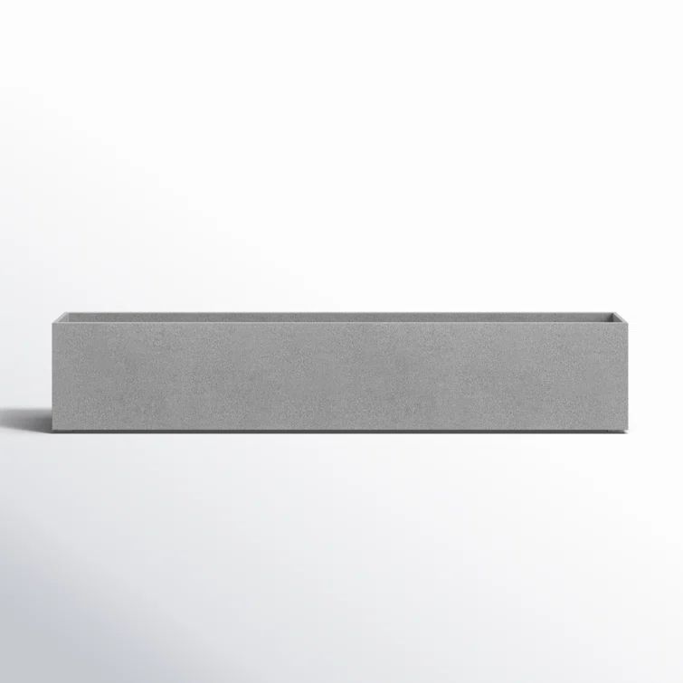 Geo Series 16" Grey Stone-Plastic Composite Planter Box
