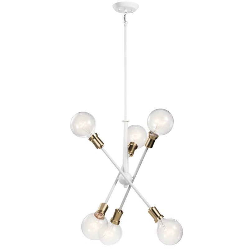 Cosmic Radiance 20" White Modern Sputnik Chandelier