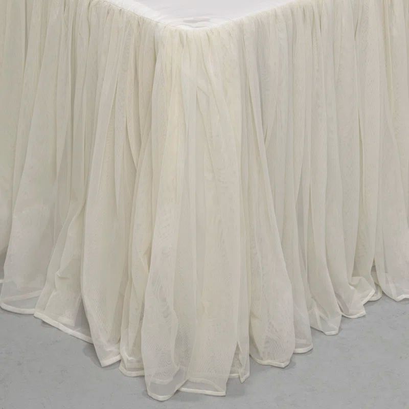 Ivory King Pleated Cotton Polyester Bed Skirt