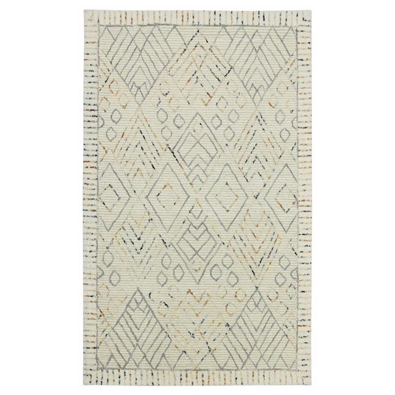 Amer Drayton Ivory Hand-Hooked Wool Area Rug 8'x10'