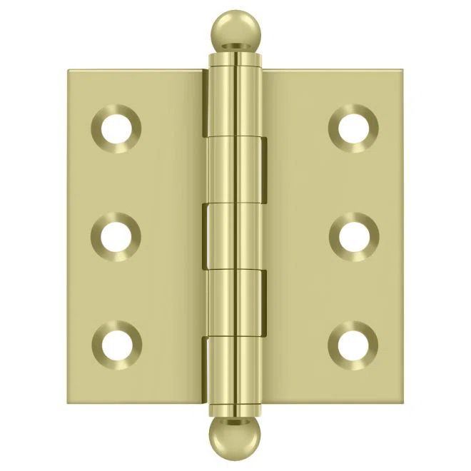 Unlacquered Brass Cabinet Hinge with Ball Tips