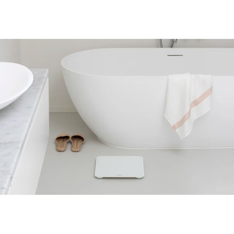 White Glass Digital Bathroom Scale with LED Display