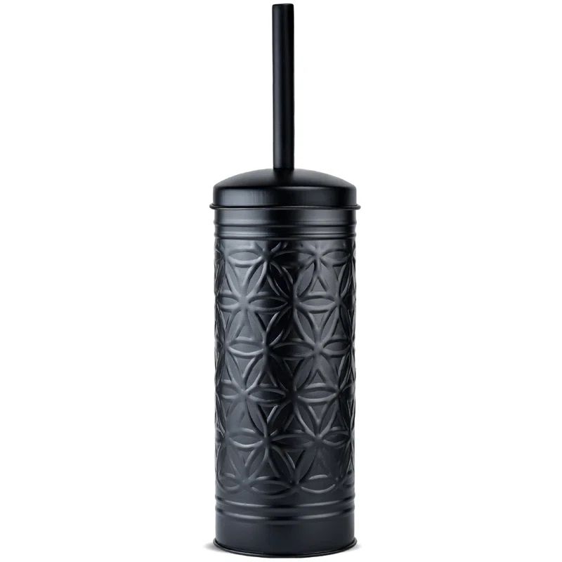 Black Metal Rustic Farmhouse Toilet Brush and Holder