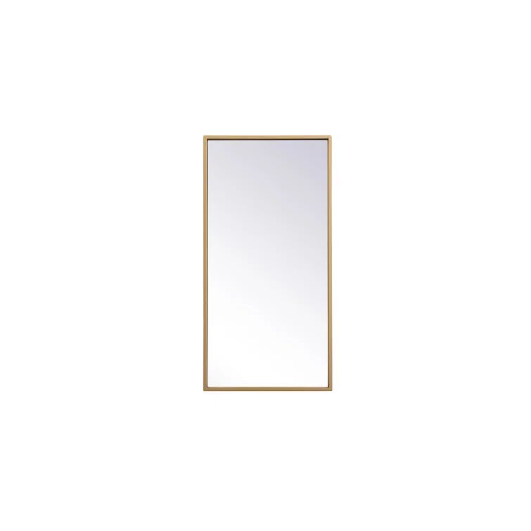 Transitional Silver Finish Rectangular Wood Mirror 14x28 inch