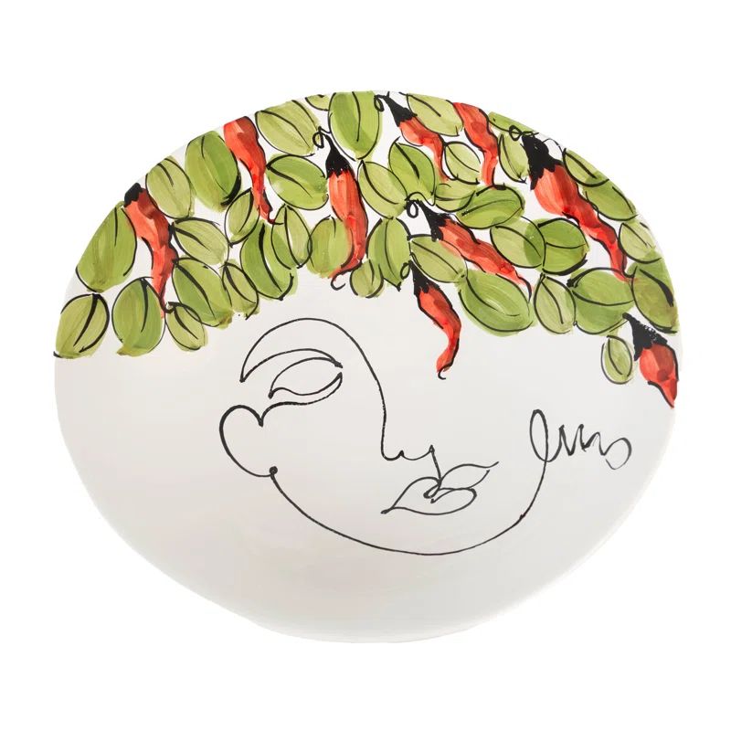 Lucia Hand Painted Ceramic Serving Bowl