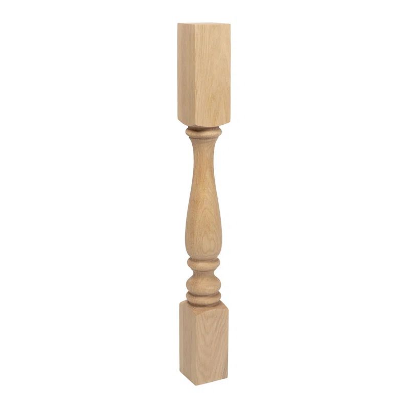 Unfinished Red Oak Full Round Kitchen Island Leg