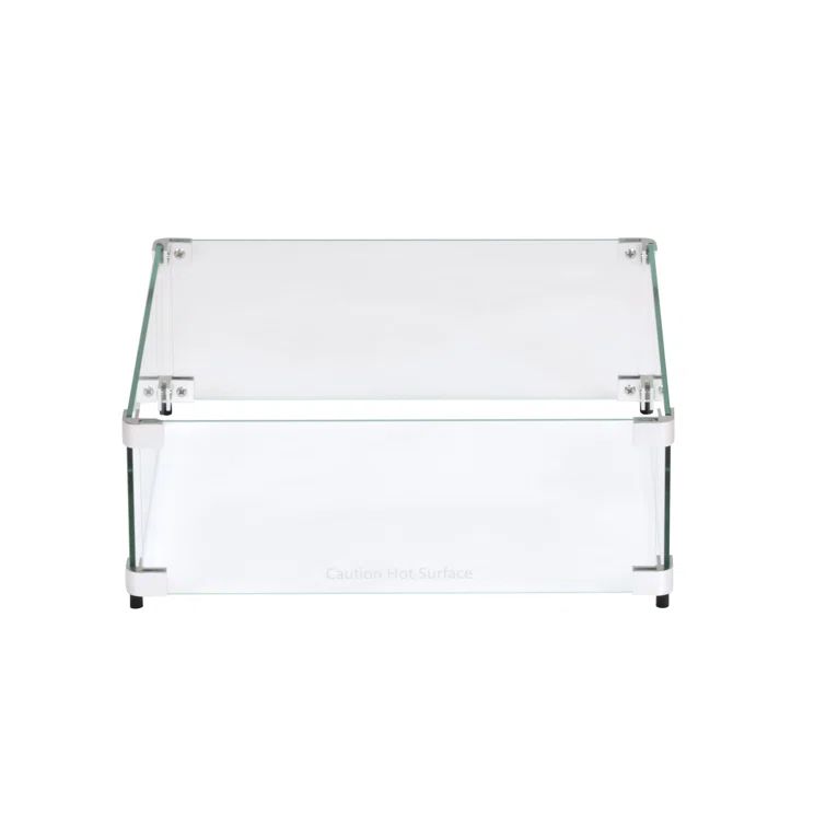 Clear Tempered Glass Square Fire Pit Wind Guard