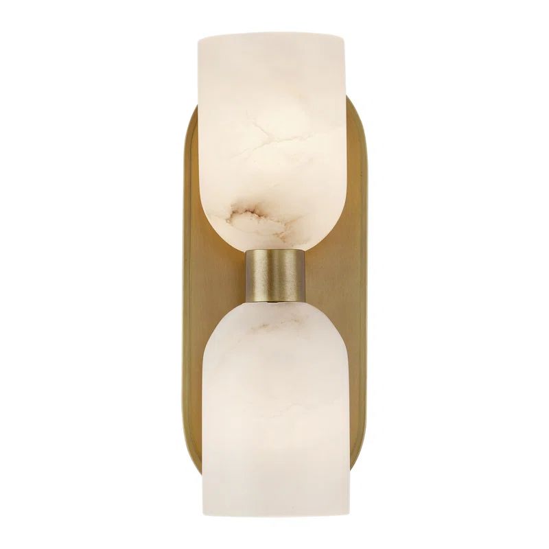Lucian Vintage Brass and Alabaster 2-Light Bath Bar