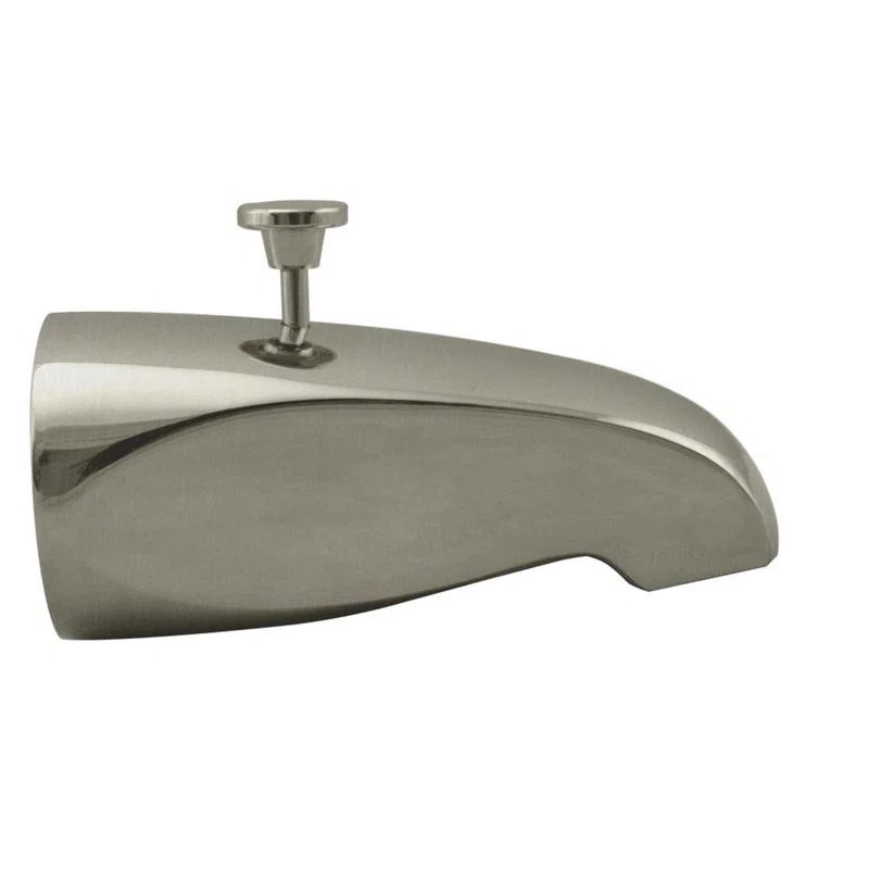 Satin Nickel Wall Mounted Tub Spout with Diverter