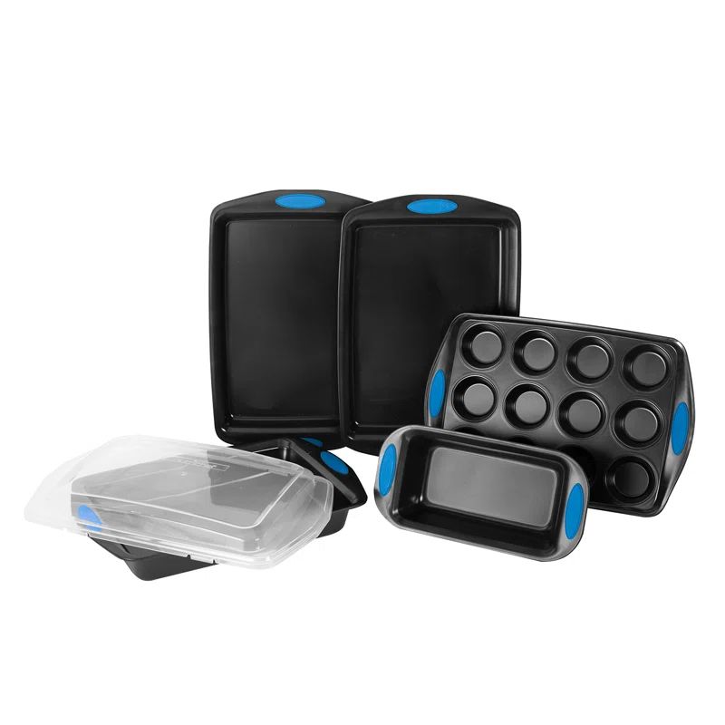 NutriChef 6-Piece Gray Nonstick Carbon Steel Baking Pan Set