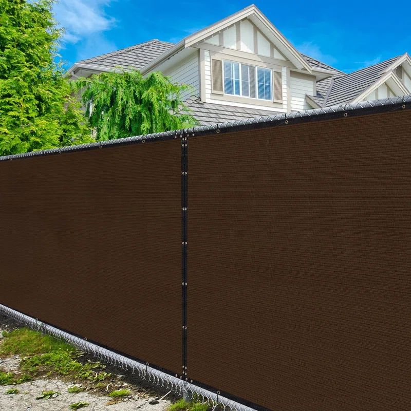 Heavy Duty Brown Privacy Fence Screen with Grommets