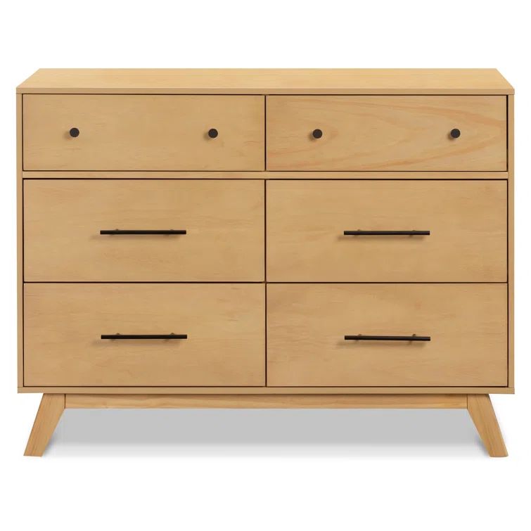 Otto Honey 6-Drawer Double Dresser with Metal Hardware