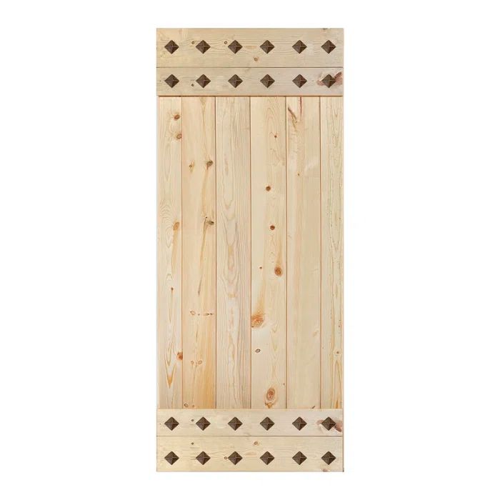 Mid-Century Unfinished Solid Wood 84" Barn Door Slab