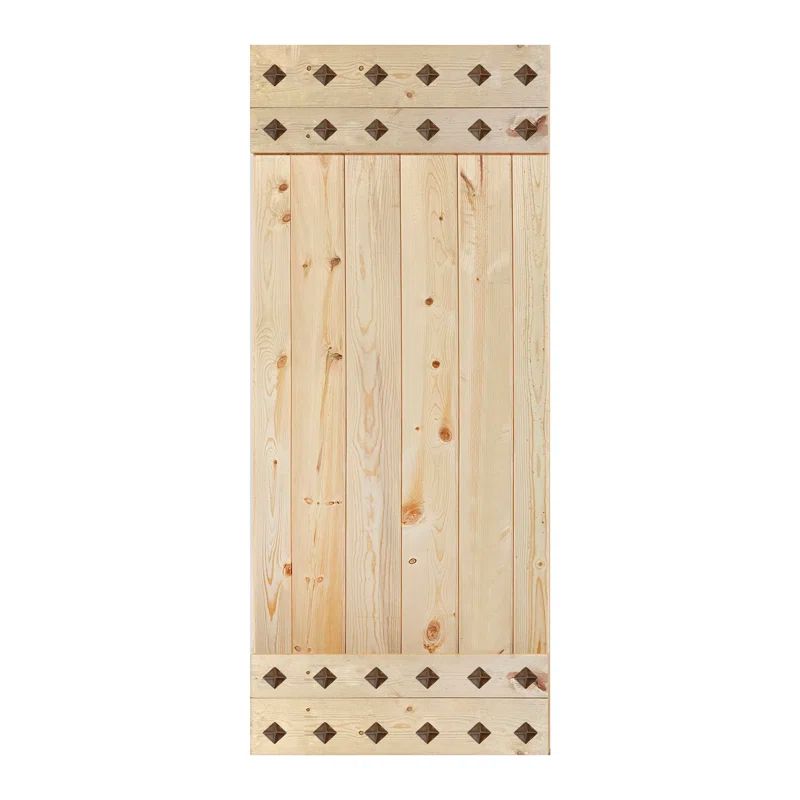 Mid-Century Unfinished Solid Wood 84" Barn Door Slab