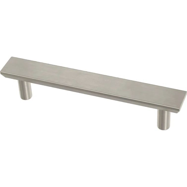 Brushed Nickel Chamfered Bar Cabinet Pulls Set of 5