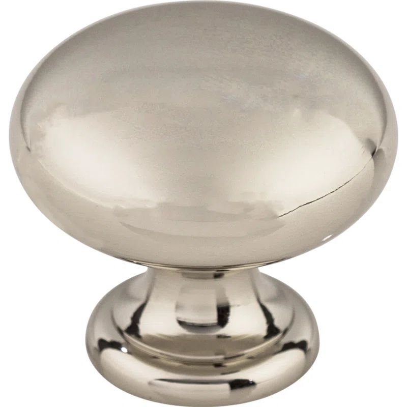 Polished Nickel Round Mushroom Cabinet Knob with Mounting Hardware