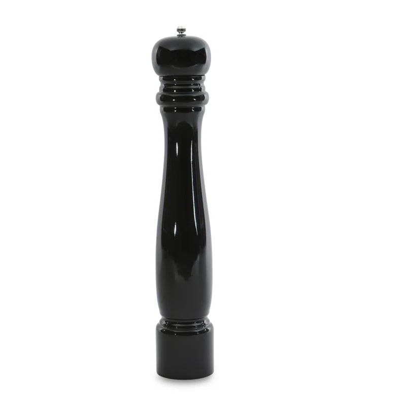 Tall Black Ceramic Pepper Mill with Adjustable Grinder