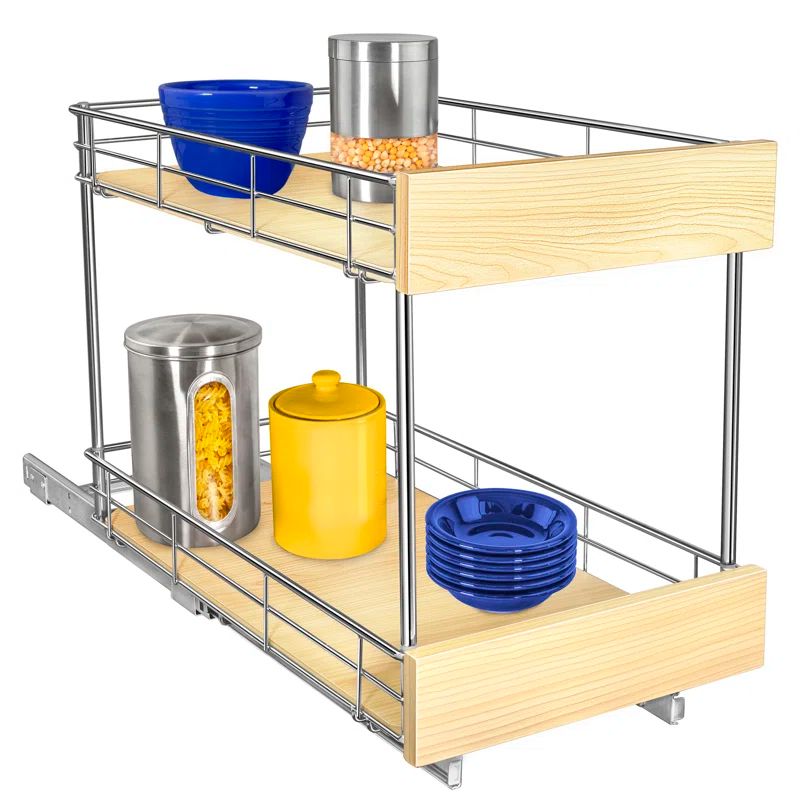 Lynk Professional 2-Tier Wood and Steel Pull Out Organizer