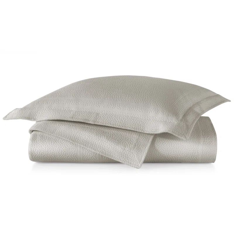 Platinum Queen Cotton Coverlet with Pebble Pattern