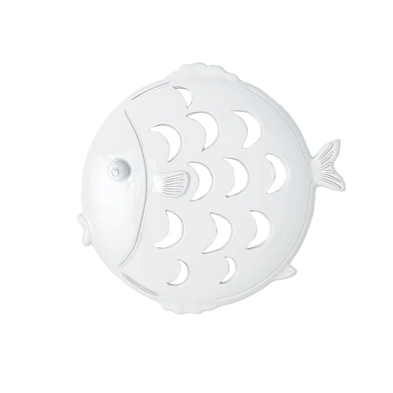 Matte White Ceramic Tropical Fish Wall Art