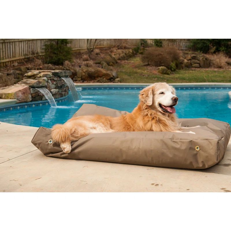 Large Hazelnut Waterproof Nylon Outdoor Dog Bed