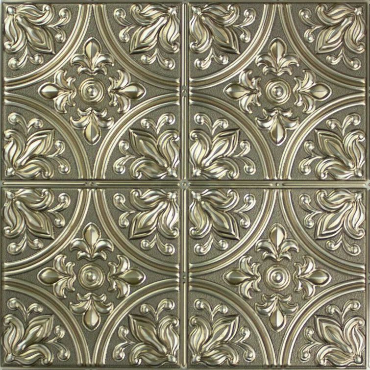 Gold Victorian Tin Peel and Stick PVC Tile