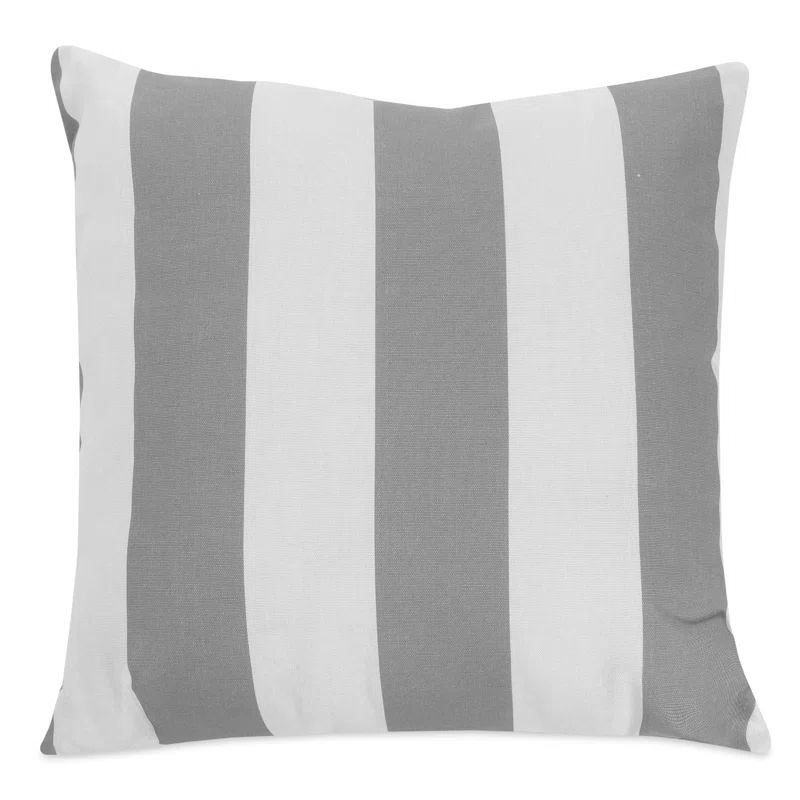 Gray and White Striped Square Indoor/Outdoor Pillow