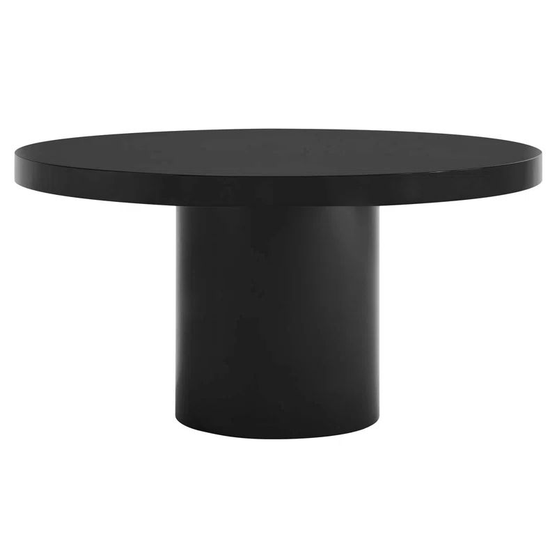 Embrace 59" Transitional Round Wood Dining Table in High Gloss Black