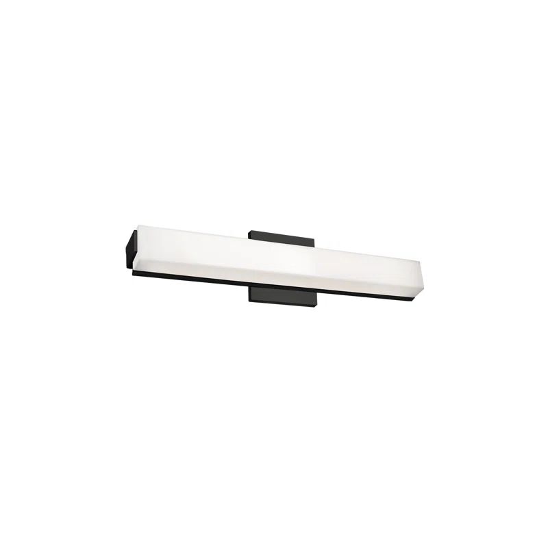 Sleek Black LED Bath Bar with Dimmable Rectangular Diffuser