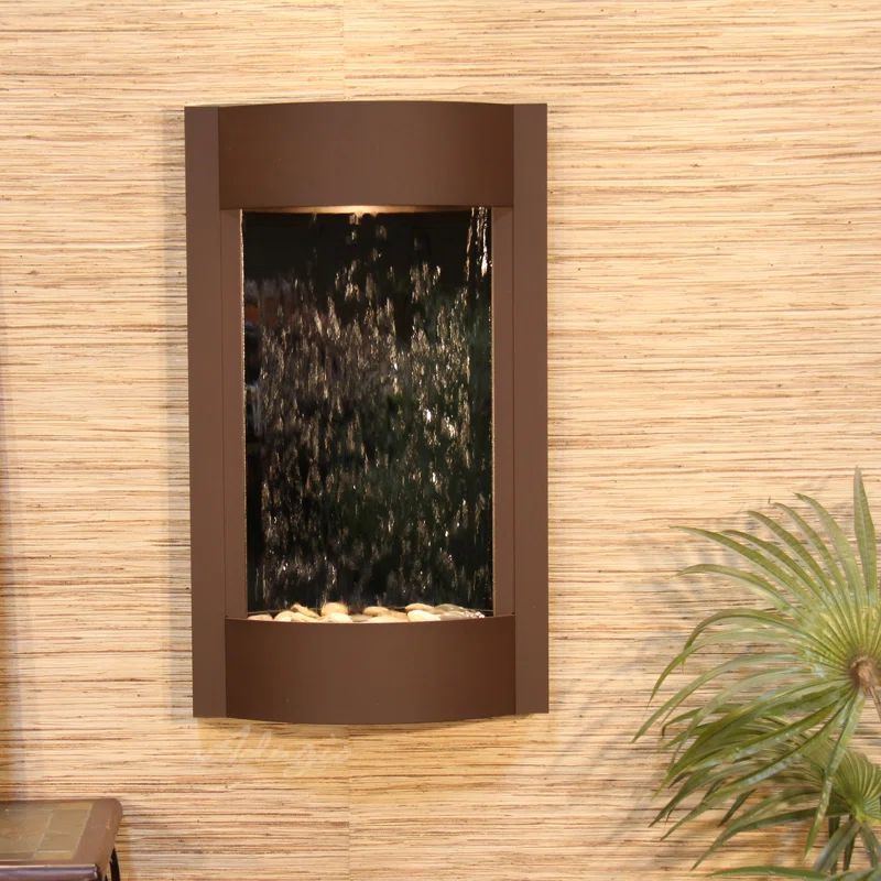 Woodland Brown and Silver Mirror Wall Fountain