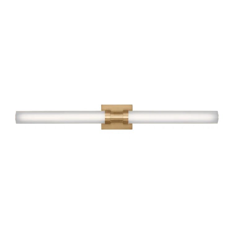Satin Brass Frosted Dimmable LED Vanity Light
