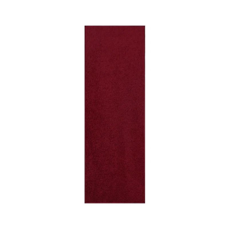 Burgundy Synthetic Stain-Resistant Runner Rug for Kids, 3' x 8'