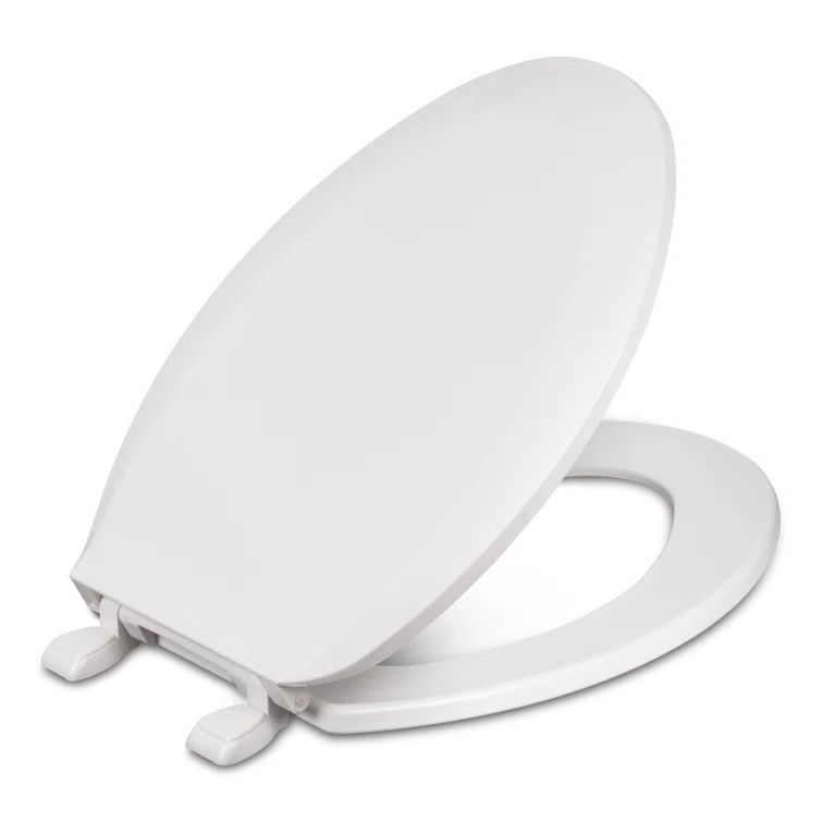 Bone Elongated Plastic Toilet Seat with Closed Front