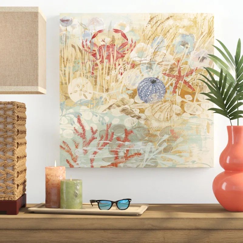 Floral Frenzy Coastal Canvas Print in Sustainable Wood Frame