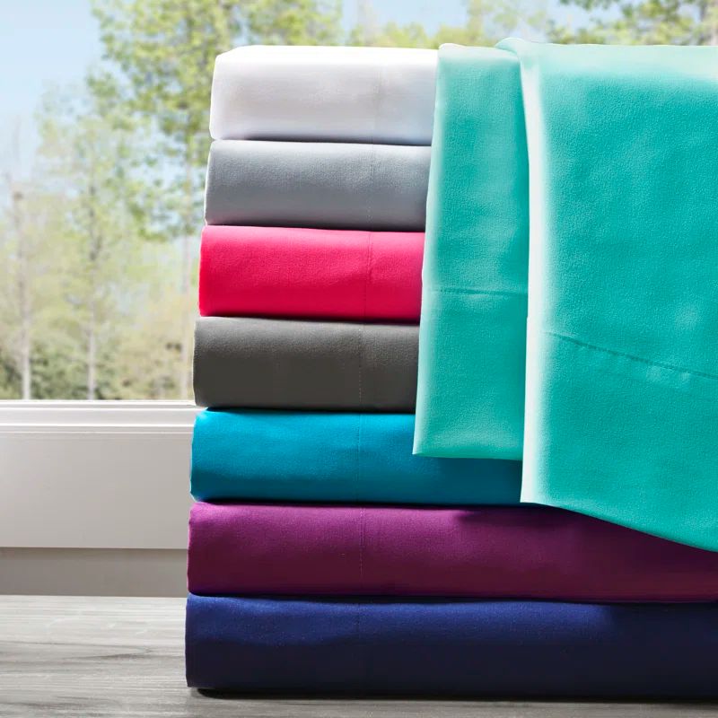 Teal Queen Microfiber Solid Sheet Set with Pillowcases