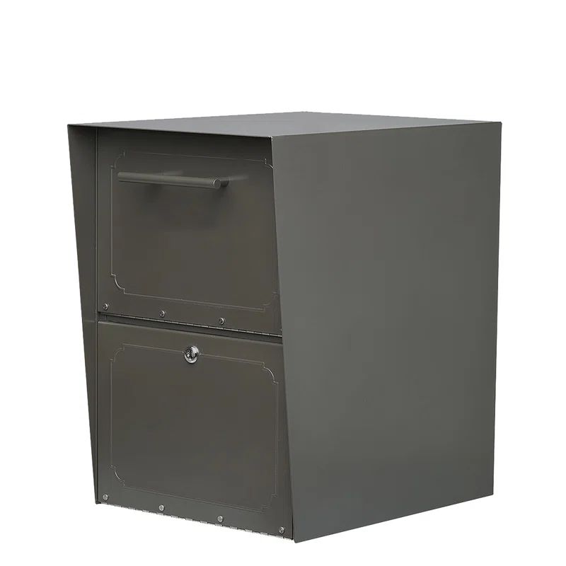 Bronze Locking Steel Post Mount Drop Box